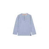 Silver Kids' Unisex Long Sleeve Double Knit Henley Top Front_Flat