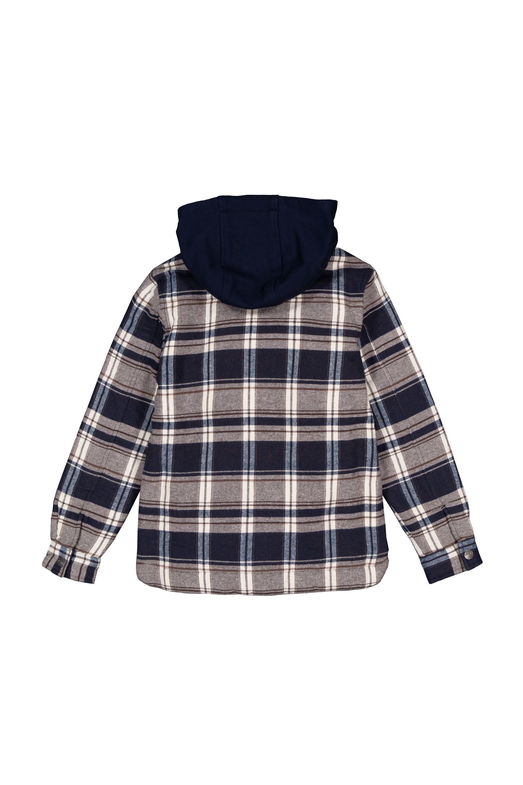 Chemise en flanelle à capuche doublée unisexe pour enfants, Silver