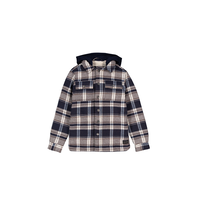 Silver Kids' Unisex Lined Hooded Flannel Shirt Front_Flat