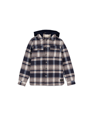 Silver Kids' Unisex Lined Hooded Flannel Shirt