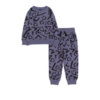 Ensemble de jogging à manches longues unisexe pour enfants, Silver Front_Flat