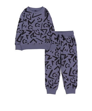 Silver Kids' Unisex Long Sleeve Jogger Set