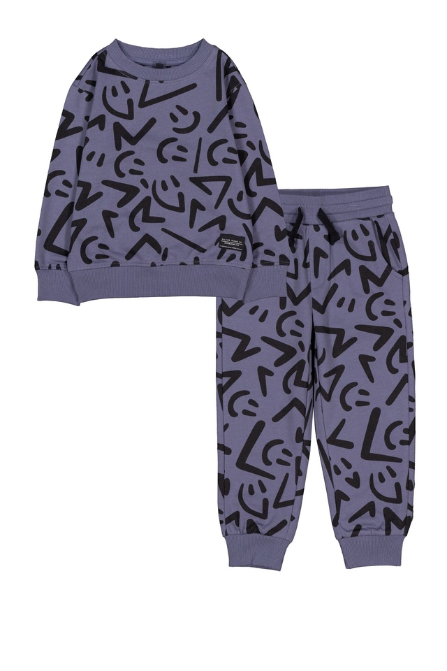 Silver Kids' Unisex Long Sleeve Jogger Set