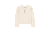 Silver Kids' Unisex Long Sleeve Thermal Henley Front_Flat