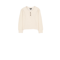 Silver Kids' Unisex Long Sleeve Thermal Henley Front_Flat