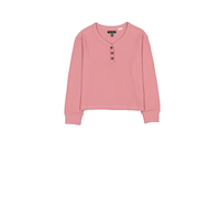 Haut Henley isotherme à manches longues unisexe pour enfants, Silver Front_Flat
