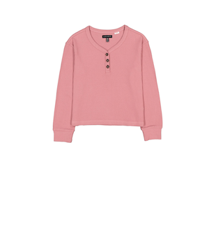 Silver Kids' Unisex Long Sleeve Thermal Henley
