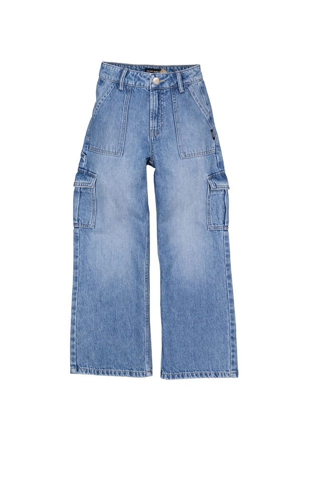 Jean cargo à jambe large pour filles Silver L Équipeur