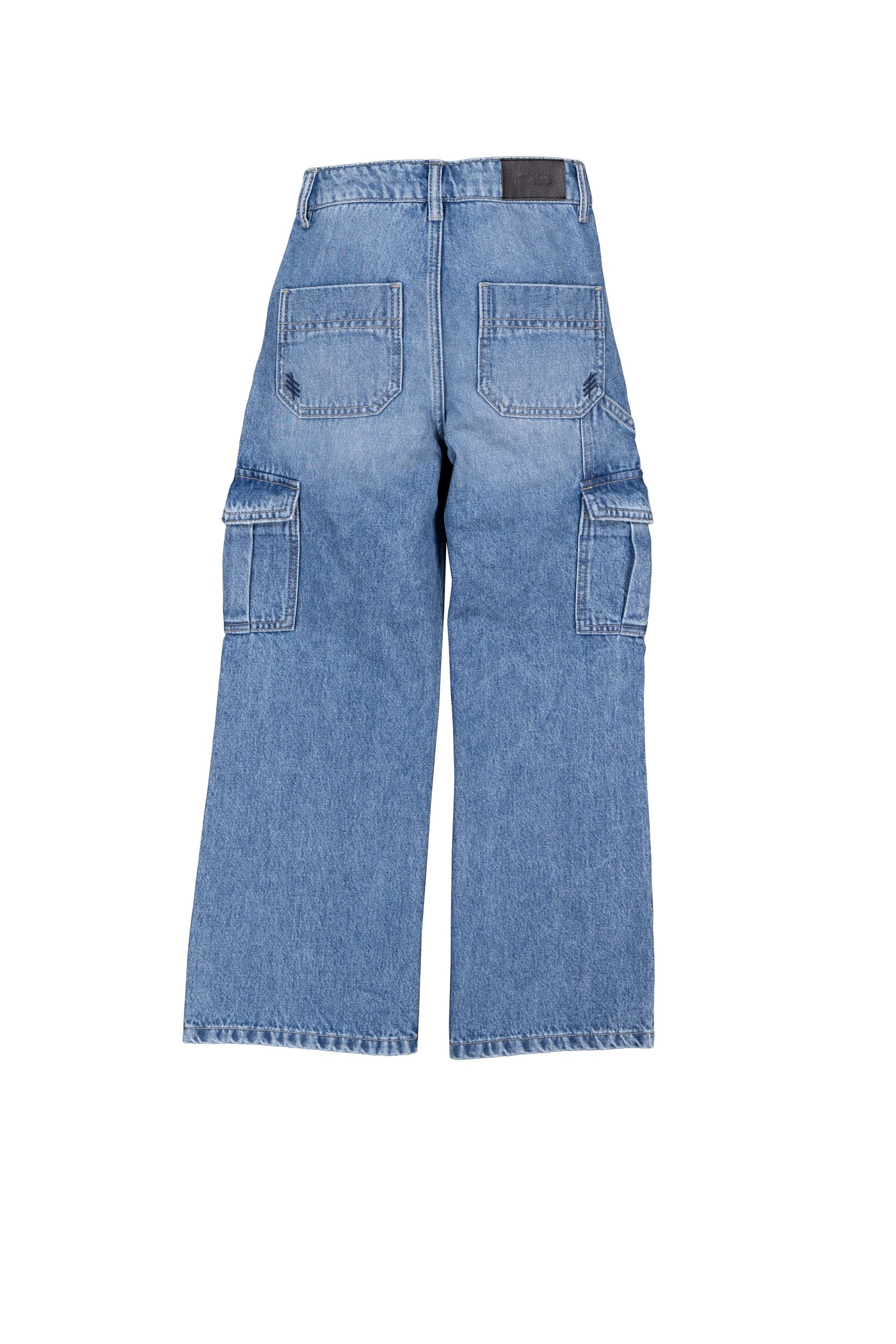 Silver Kids' Girl's Wide Leg Cargo Jeans