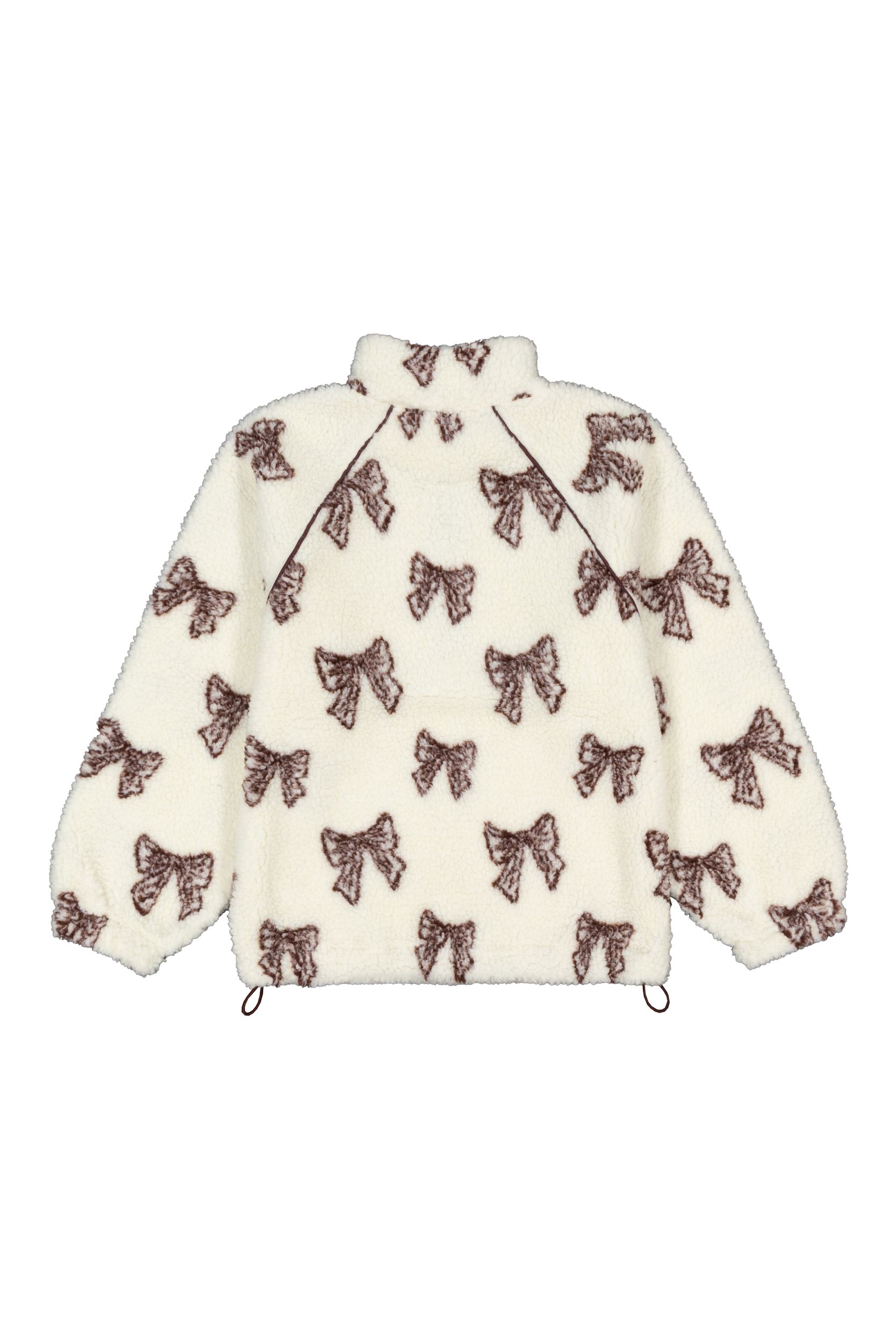 Silver Kids' Girl's Zip Up Bows Sherpa Jacket