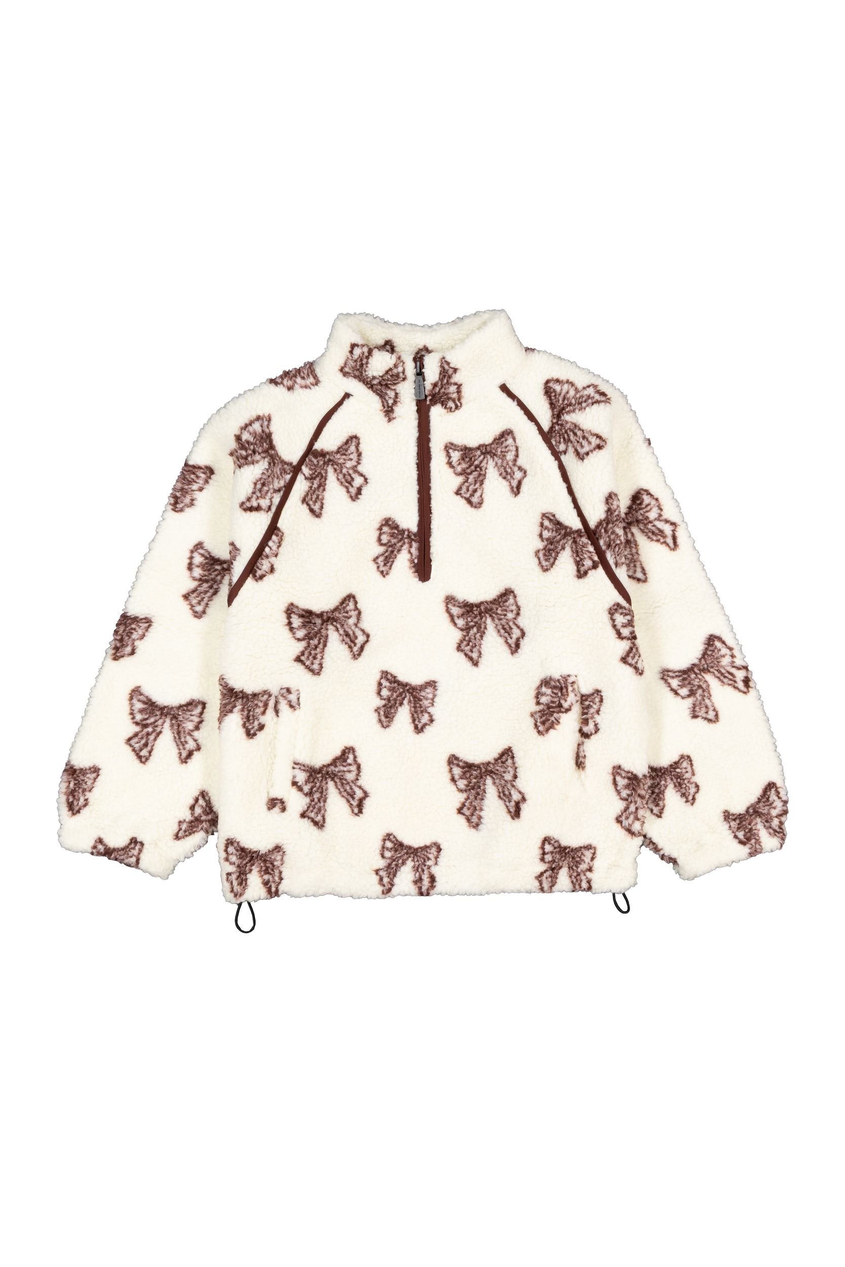Silver Kids' Girl's Zip Up Bows Sherpa Jacket
