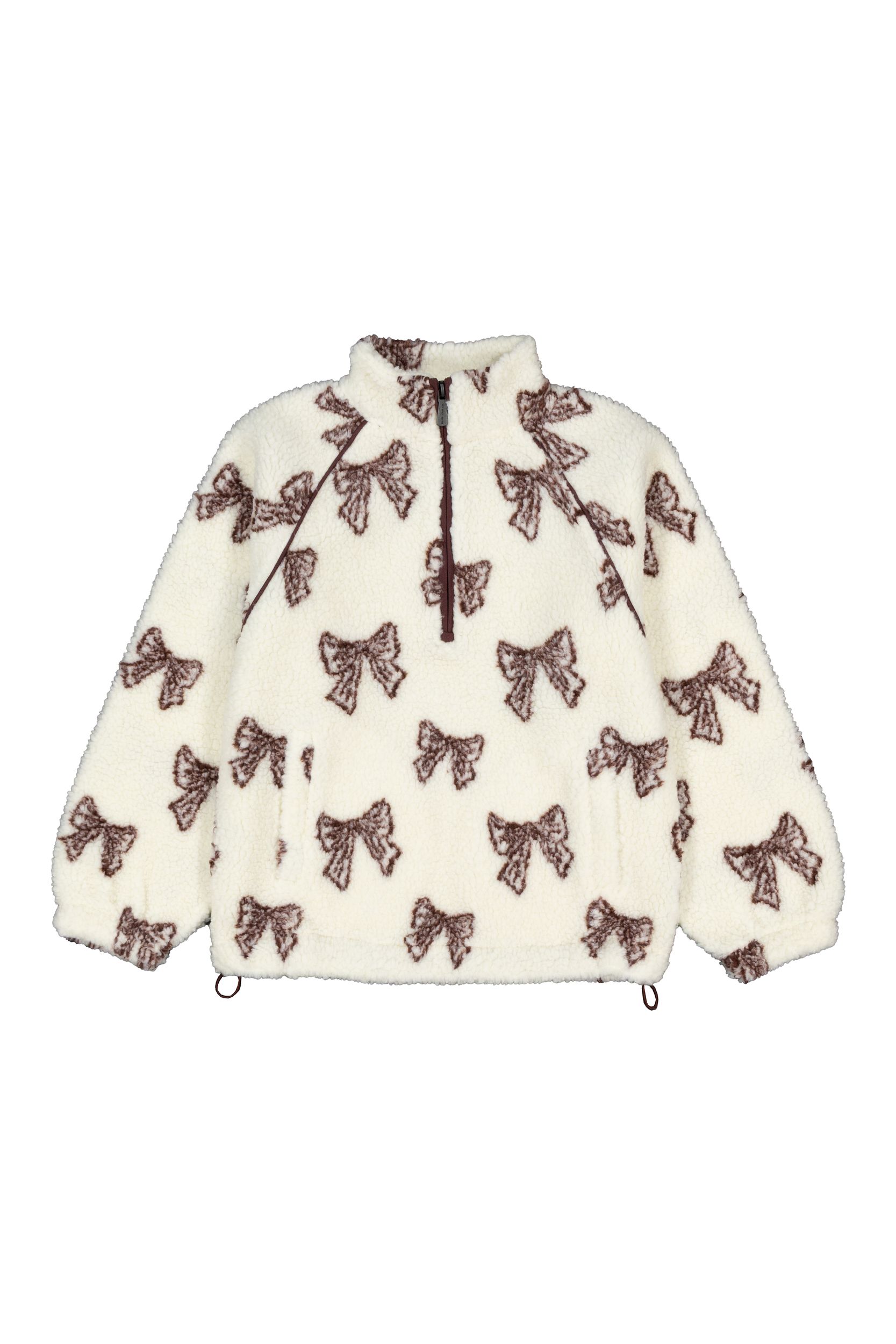 Silver Kids' Girl's Zip Up Bows Sherpa Jacket