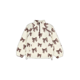 Silver Kids' Girl's Zip Up Bows Sherpa Jacket Front_Flat