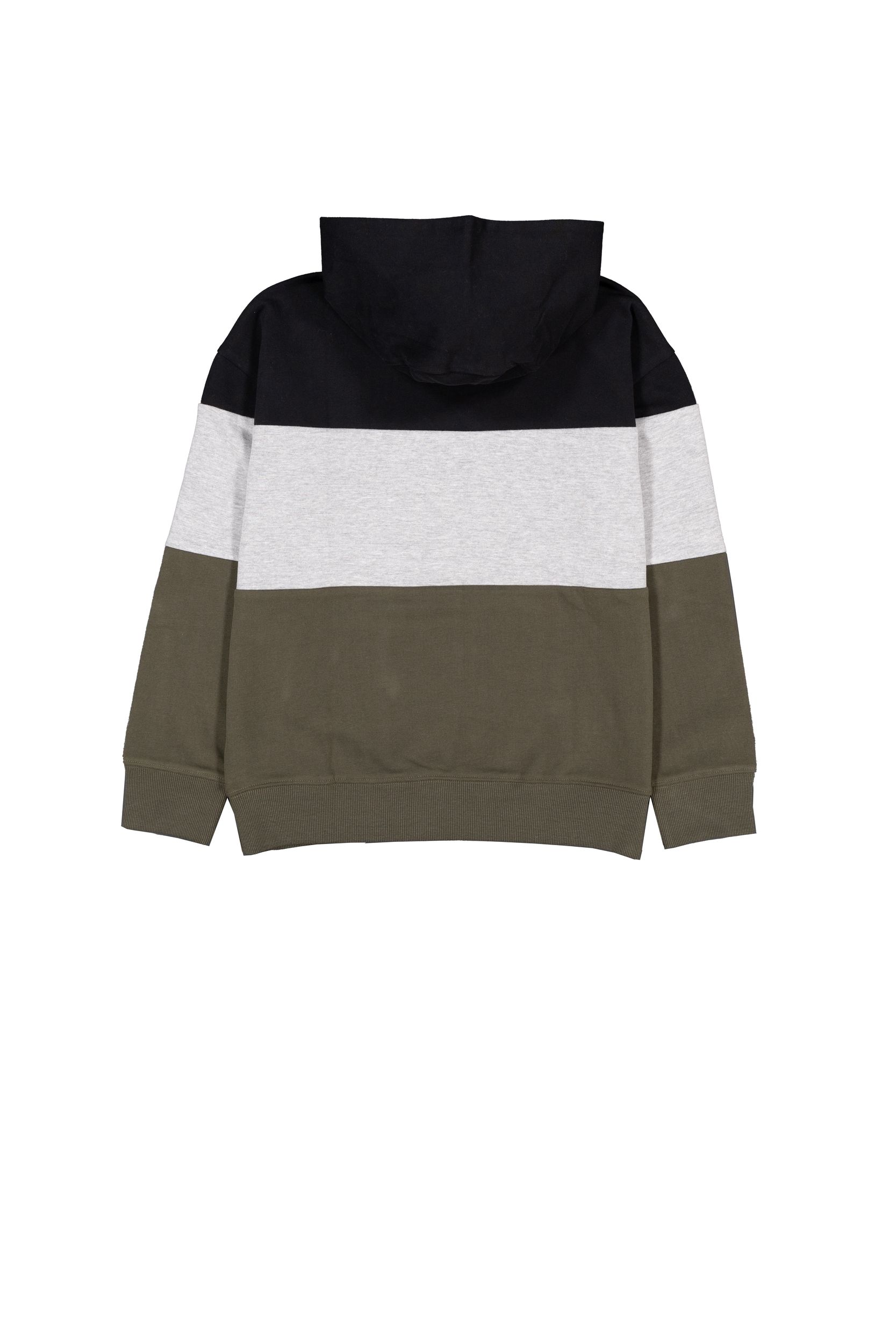 Chandail à capuche à manches longues et à blocs de couleur unisexe pour enfants, Silver