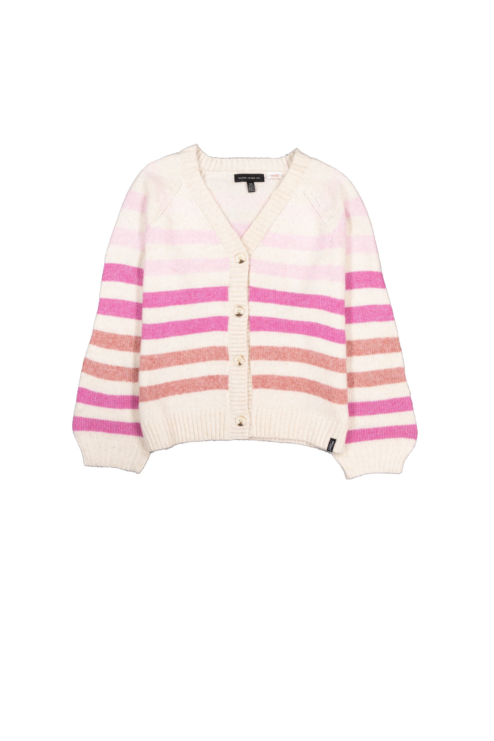 Chandail cardigan rayé unisexe pour enfants, Silver