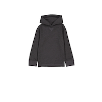Chandail isotherme unisexe à capuche et à manches longues à enfiler pour enfants, Silver Front_Flat