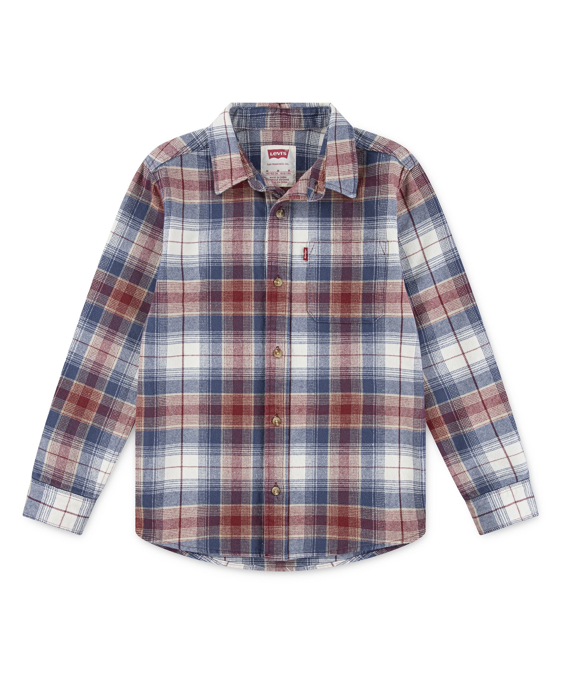 Chemise à manches longues en sergé à carreaux unisexe pour jeunes, Levi's