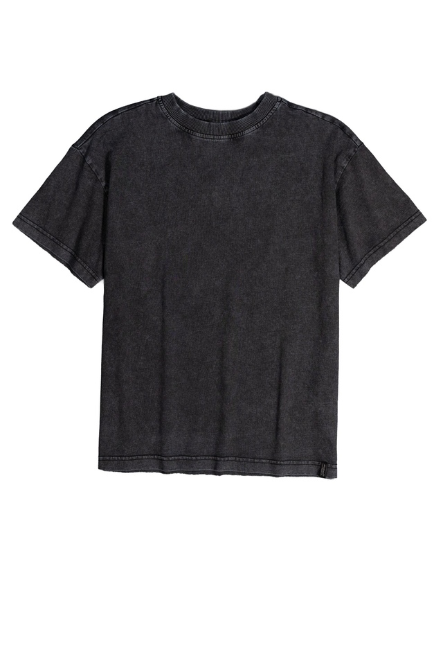 Chandail en molleton à col ras du cou et à coupe ample pour jeunes, délavé marbré, Silver