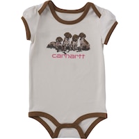 Carhartt Baby Short Sleeve Puppies Bodysuit Front_Flat