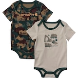 Carhartt Baby Short Sleeve Construction 2 Piece Bodysuit Set Front_Flat