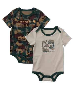 Carhartt Baby Short Sleeve Construction 2 Piece Bodysuit Set