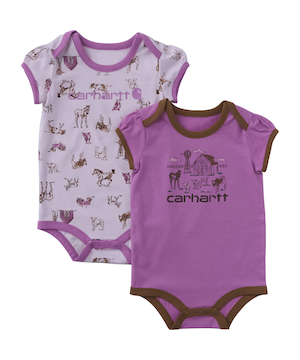 Ensemble de 2&nbsp;maillots à manches courtes avec imprimé de ferme pour bébés, Carhartt