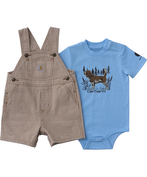 Carhartt Baby Short Sleeve Bodysuit and Canvas Shortalls