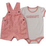 Ensemble maillot à manches courtes et combinaison en toile pour bébés, Carhartt Front_Flat