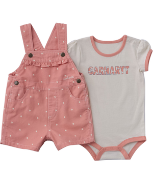 Carhartt Infant Bodysuit And Canvas Shortall Set