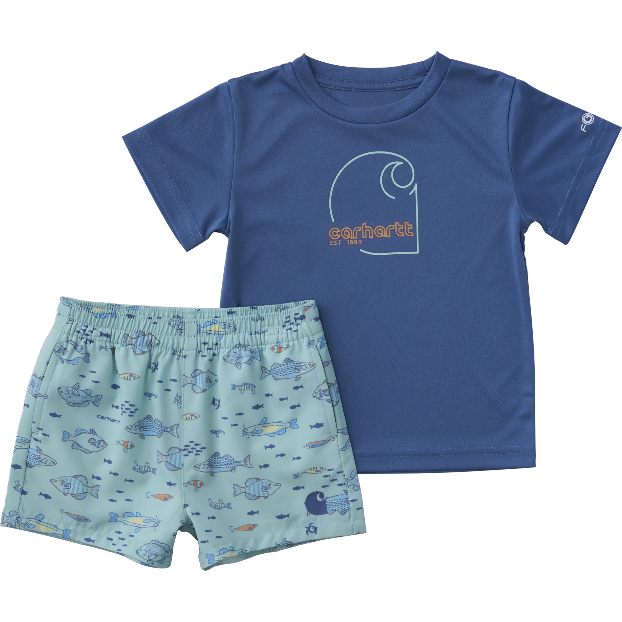 Carhartt Baby Short Sleeve Force Sun Defender Woven Shirt and Shorts Set