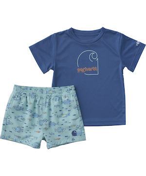 Carhartt Baby Short Sleeve Force Sun Defender Woven Shirt and Shorts Set