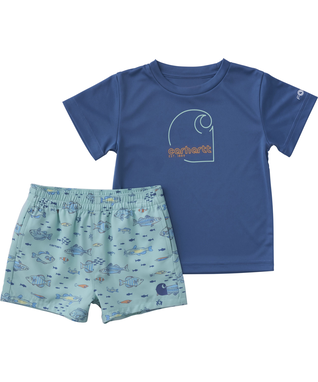 Carhartt Baby Short Sleeve Force Sun Defender Woven Shirt and Shorts Set