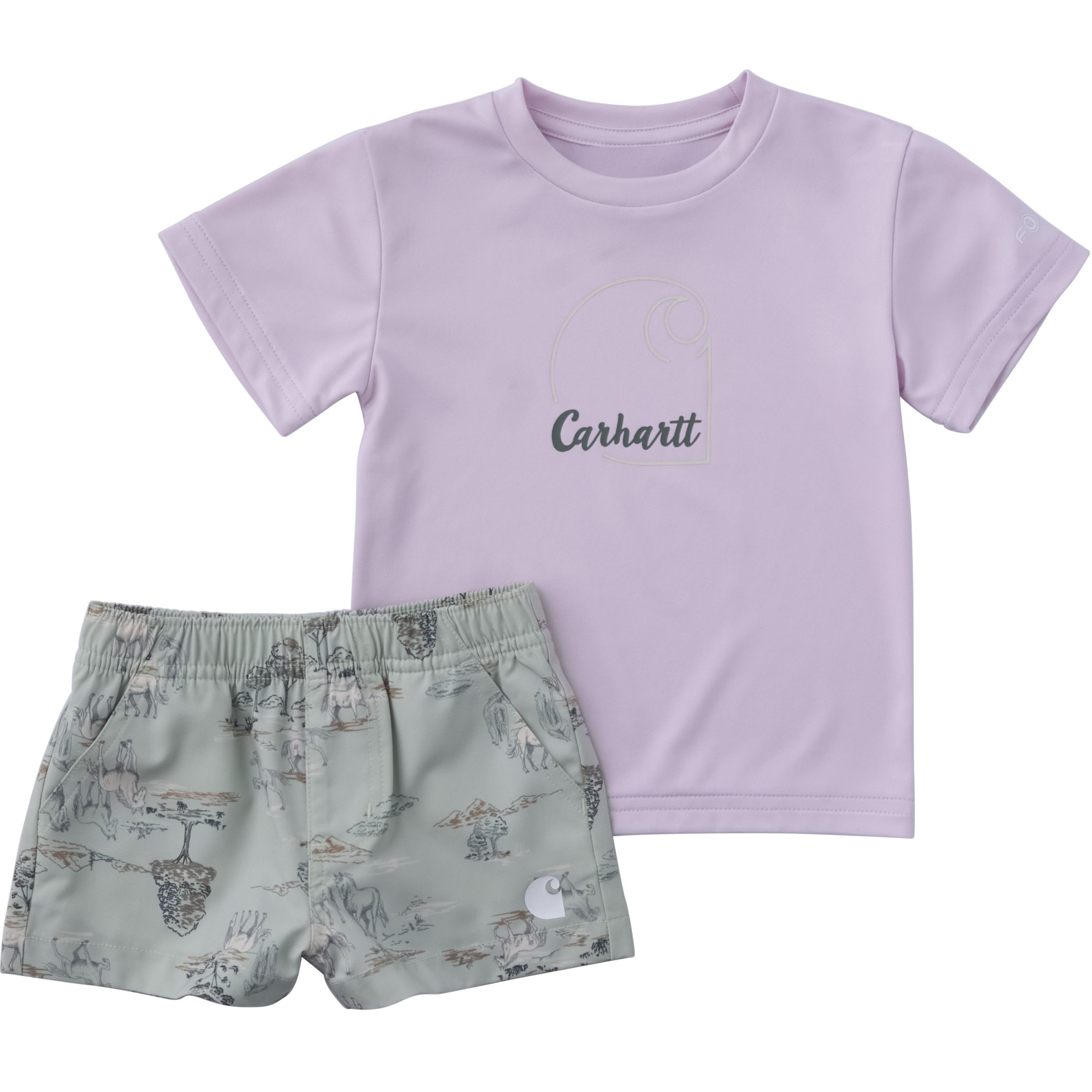 Carhartt Baby Short Sleeve Force Sun Defender Shirt and Short Two-Piece Set