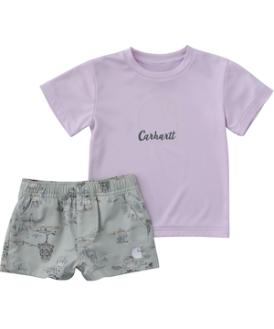 Carhartt Baby Short Sleeve Force Sun Defender Shirt and Short Two-Piece Set
