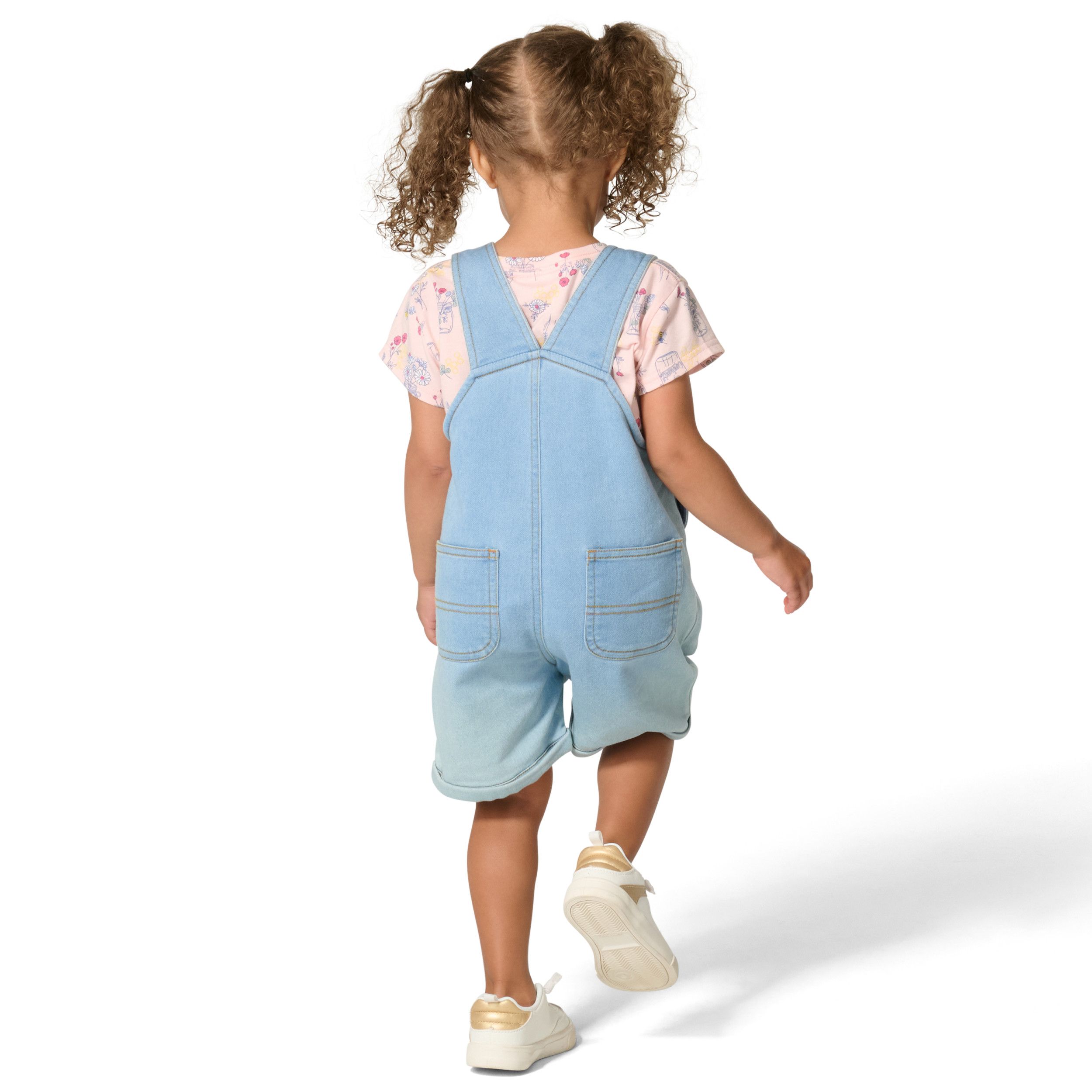 Carhartt Toddler Short Sleeve Bee Print Bodysuit and Denim Shortall Set