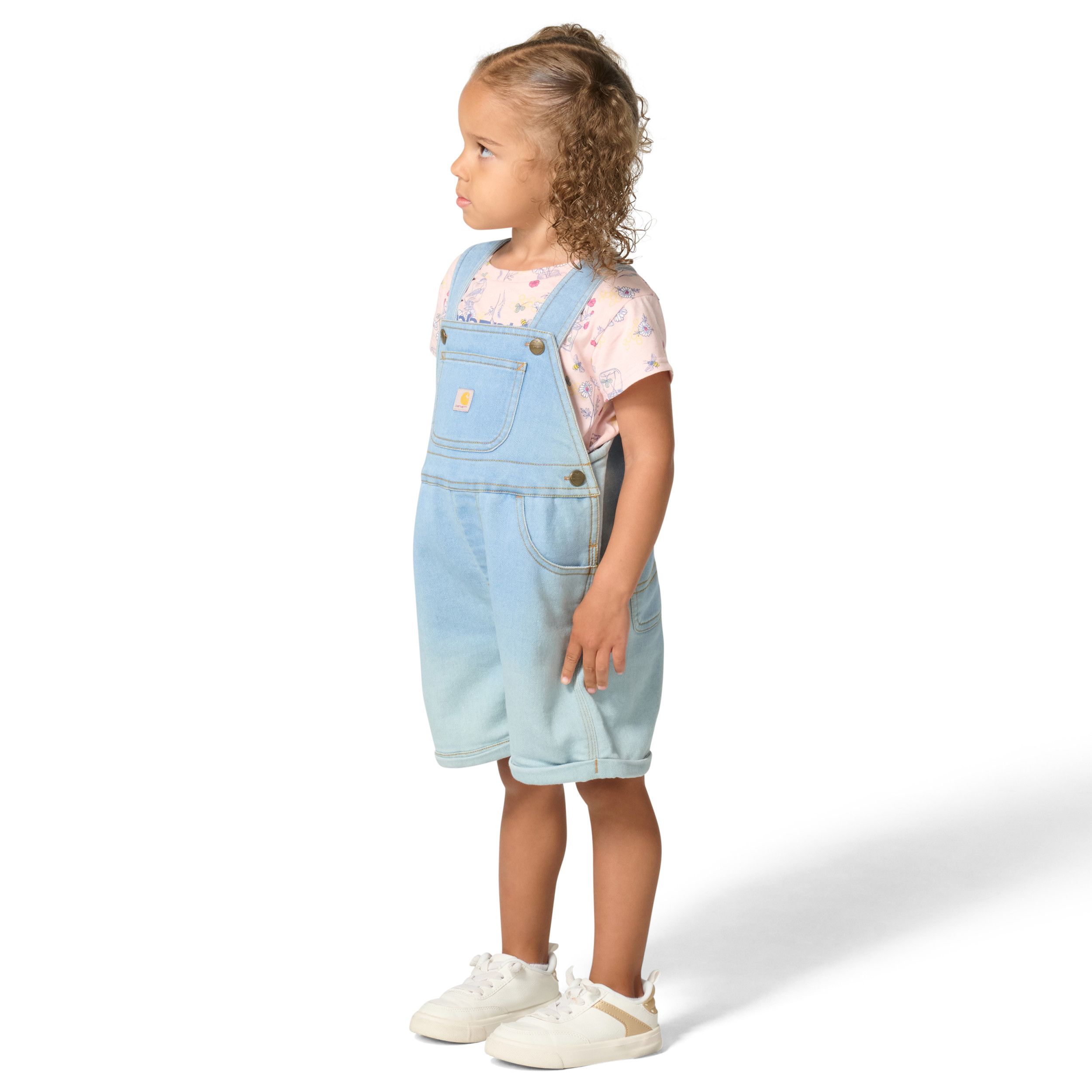 Carhartt Toddler Short Sleeve Bee Print Bodysuit and Denim Shortall Set