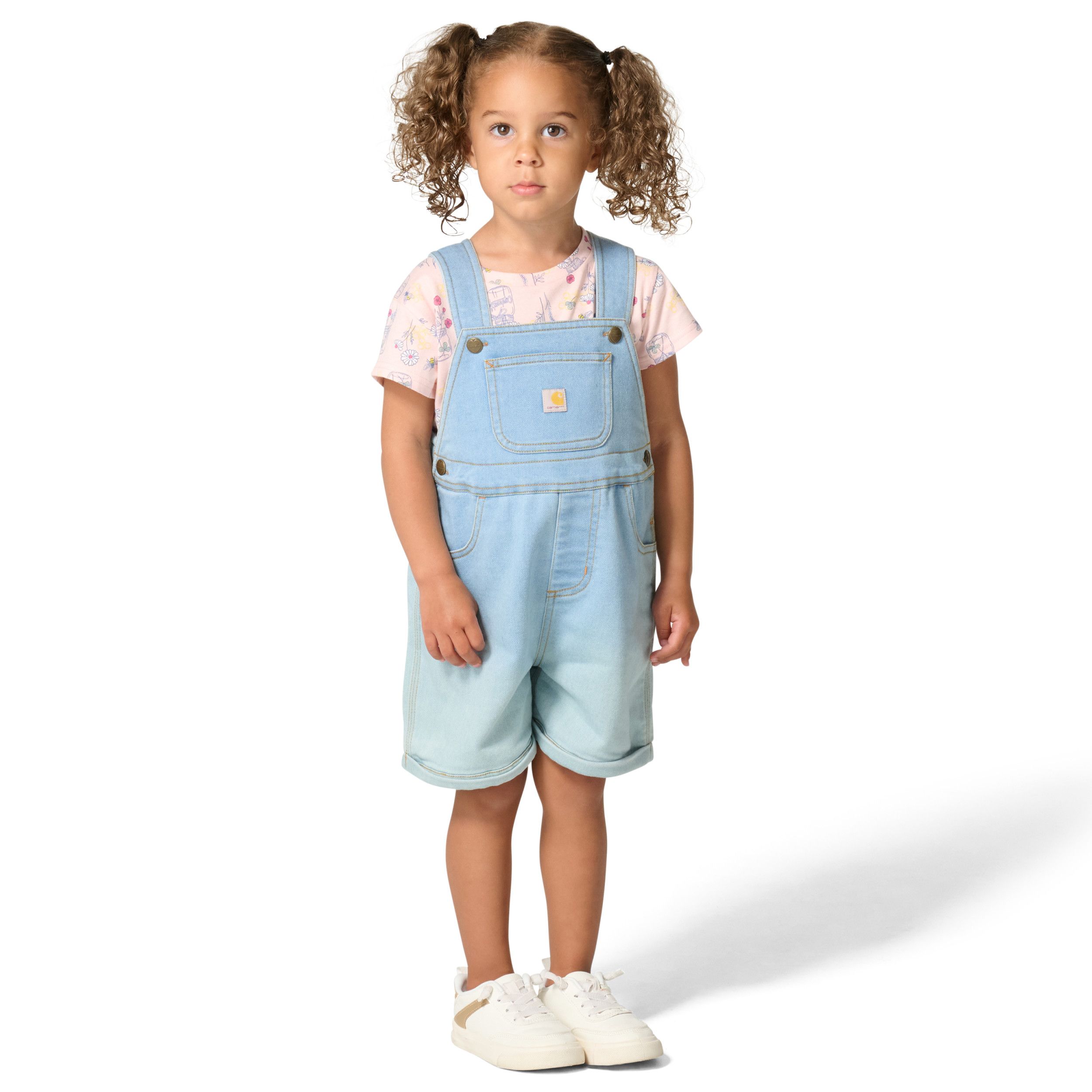 Carhartt Toddler Short Sleeve Bee Print Bodysuit and Denim Shortall Set