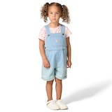 Carhartt Toddler Short Sleeve Bee Print Bodysuit and Denim Shortall Set Front_Flat