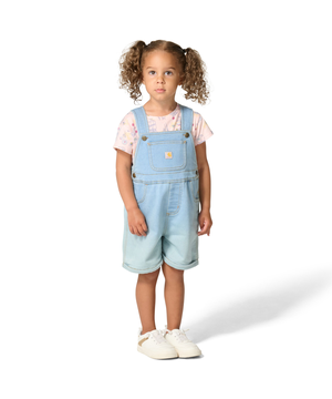 Carhartt Toddler Short Sleeve Bee Print Bodysuit and Denim Shortall Set