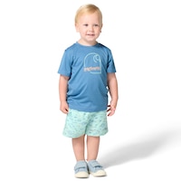 Carhartt Toddler Force Sun Defender Woven Short Sleeve Shirt and Short Set Front_Flat