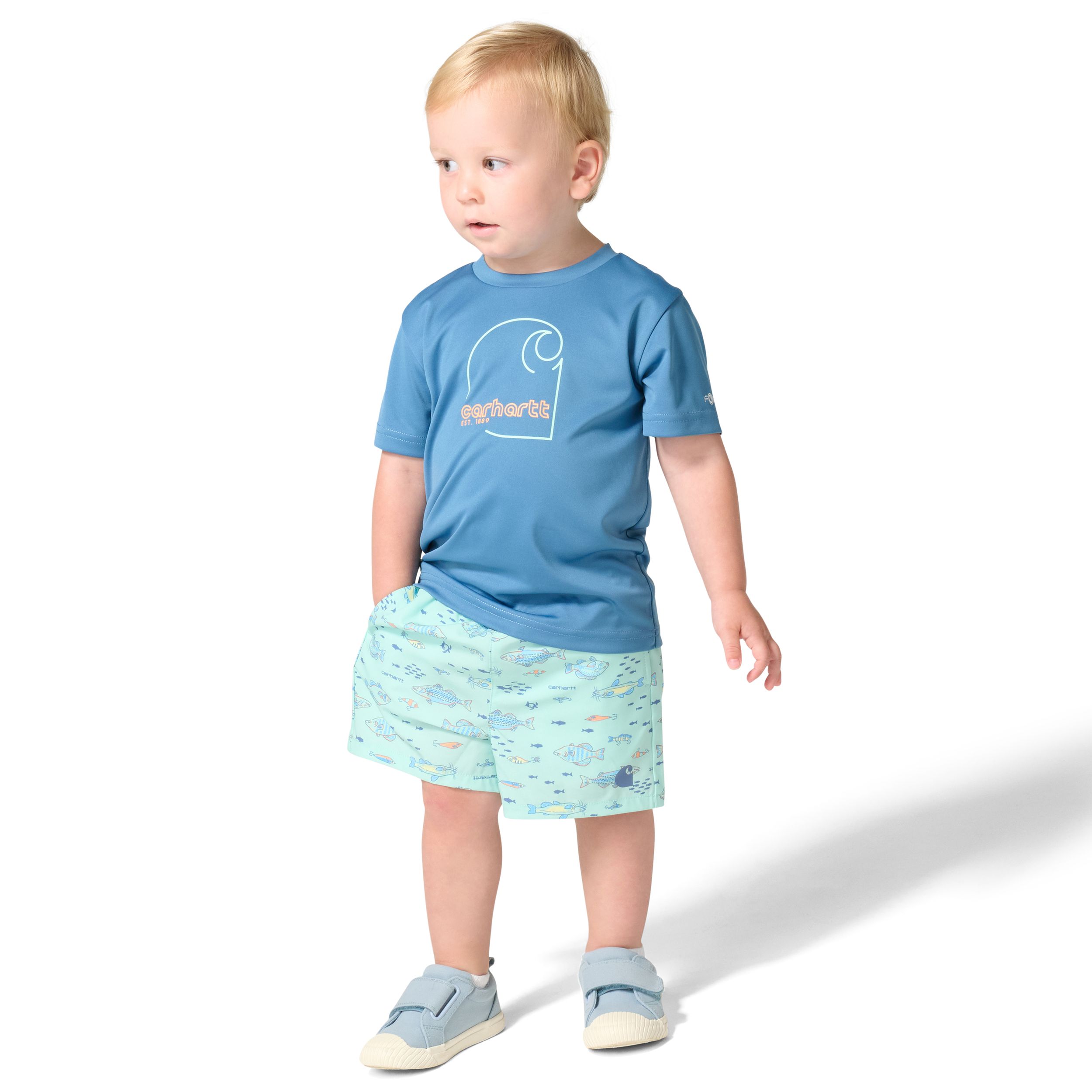 Carhartt Toddler Force Sun Defender Woven Short Sleeve Shirt and Short Set