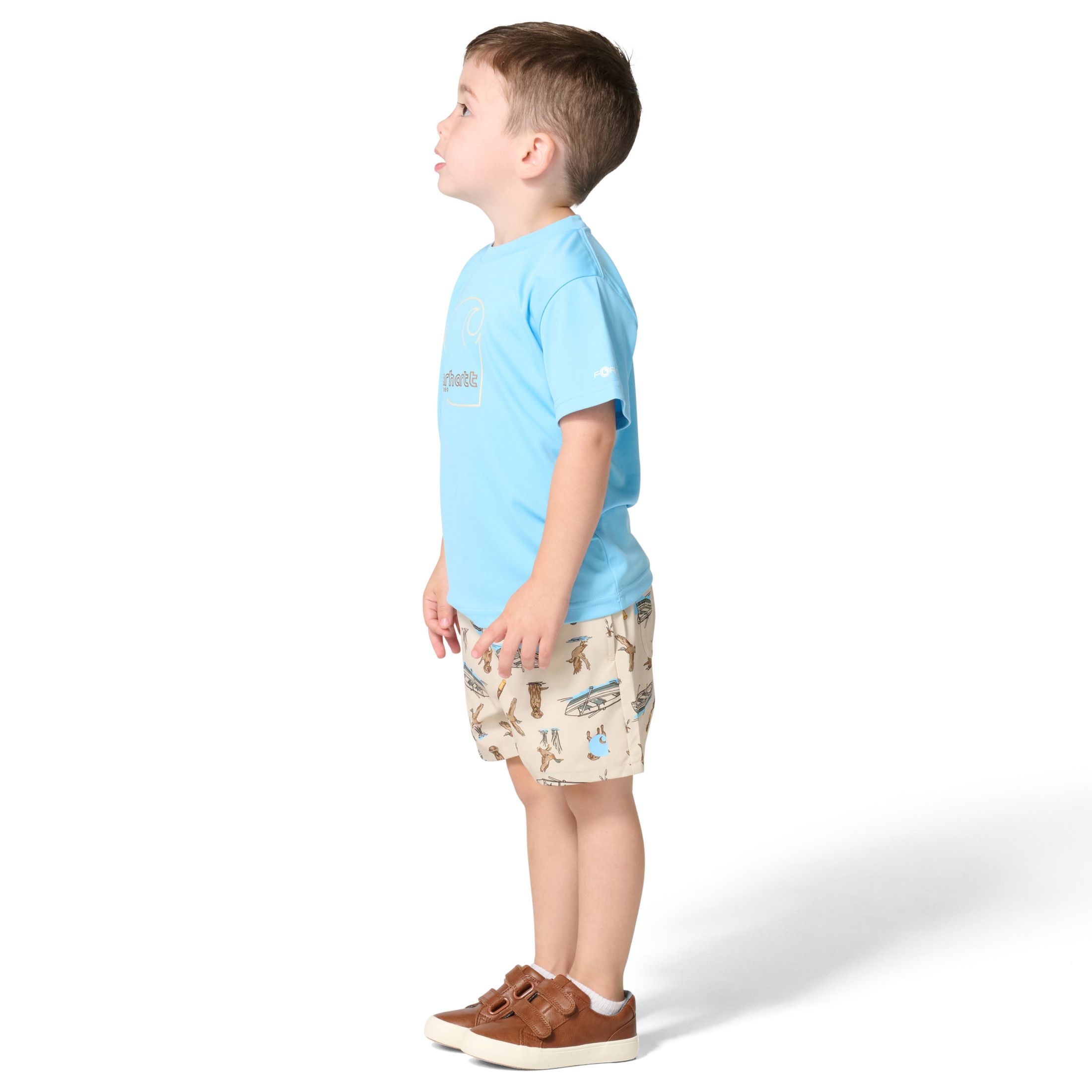 Carhartt Kids' Short Sleeve Force Sun Defender Woven Shirt and Short Two-Piece Set