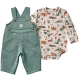 Carhartt Baby Long Sleeve Bodysuit and Fleece Overall Set
