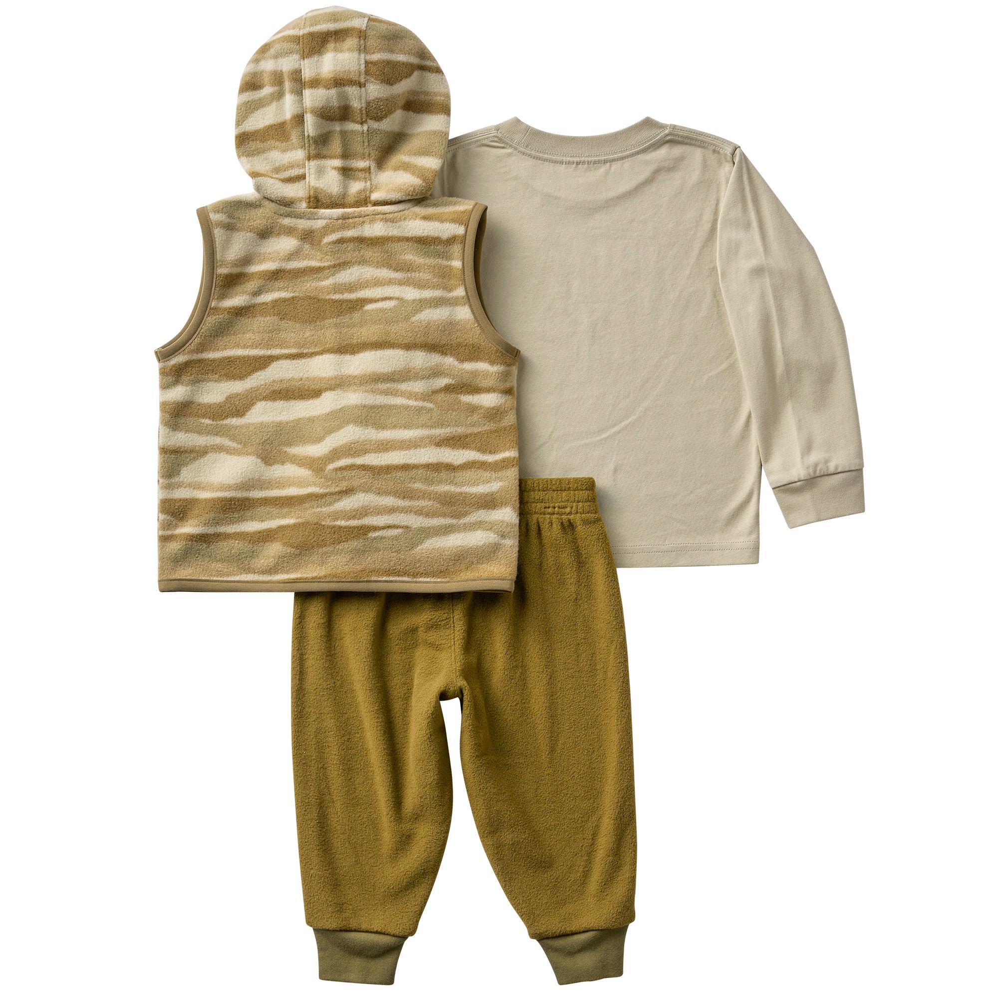 Carhartt Baby Long Sleeve T-Shirt Camo Vest and Fleece Pants