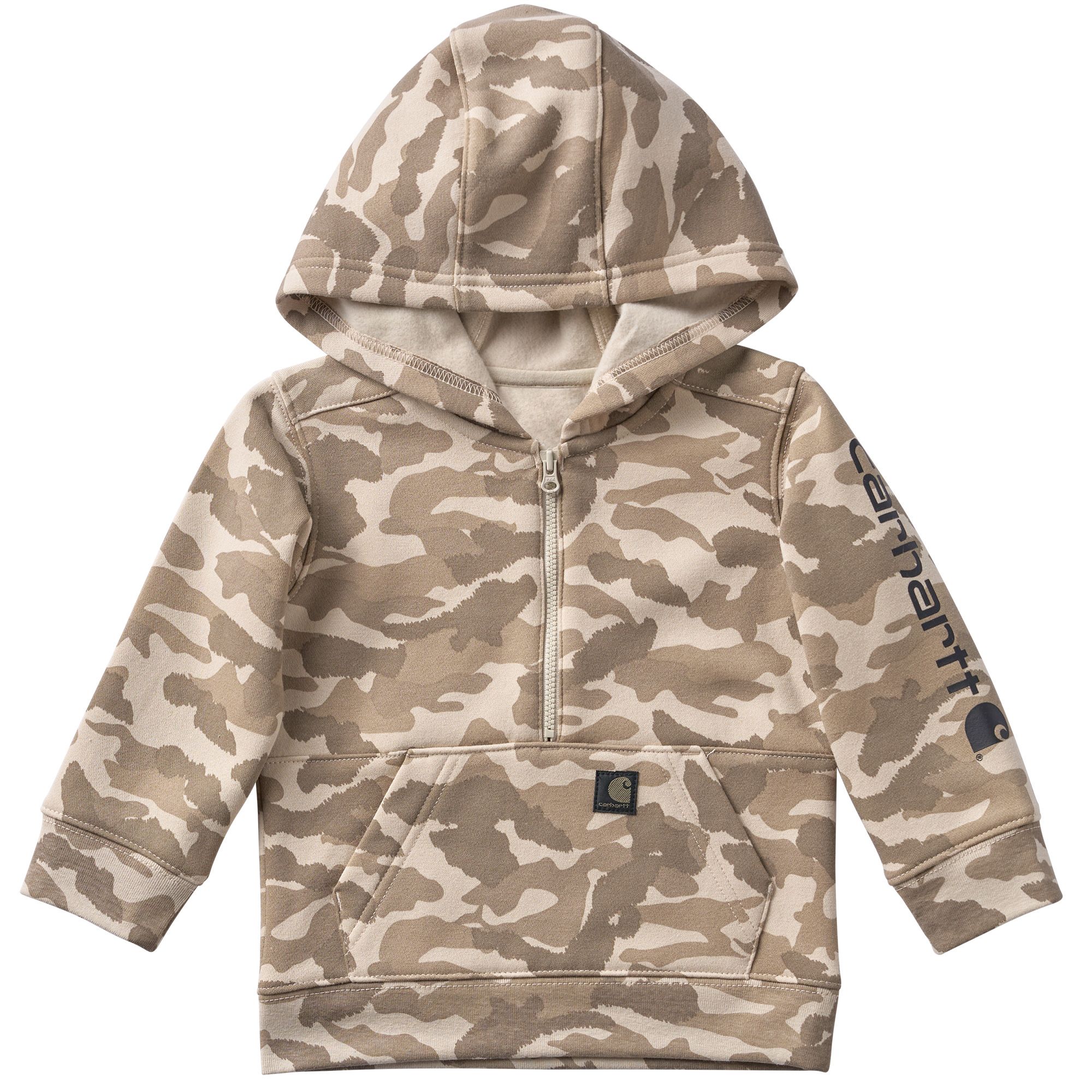 Chandail en molleton à manches longues avec motif camouflage et demi-glissière pour enfants, Carhartt