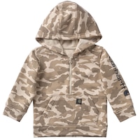 Chandail en molleton à manches longues avec motif camouflage et demi-glissière pour enfants, Carhartt