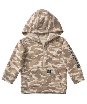 Chandail en molleton à manches longues avec motif camouflage et demi-glissière pour enfants, Carhartt
