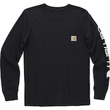 Carhartt Youth Boy's Long Sleeve Logo Pocket Crewneck T-Shirt Front_Flat