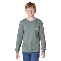 T-shirt à manches longues avec poche et logo pour enfants, Carhartt