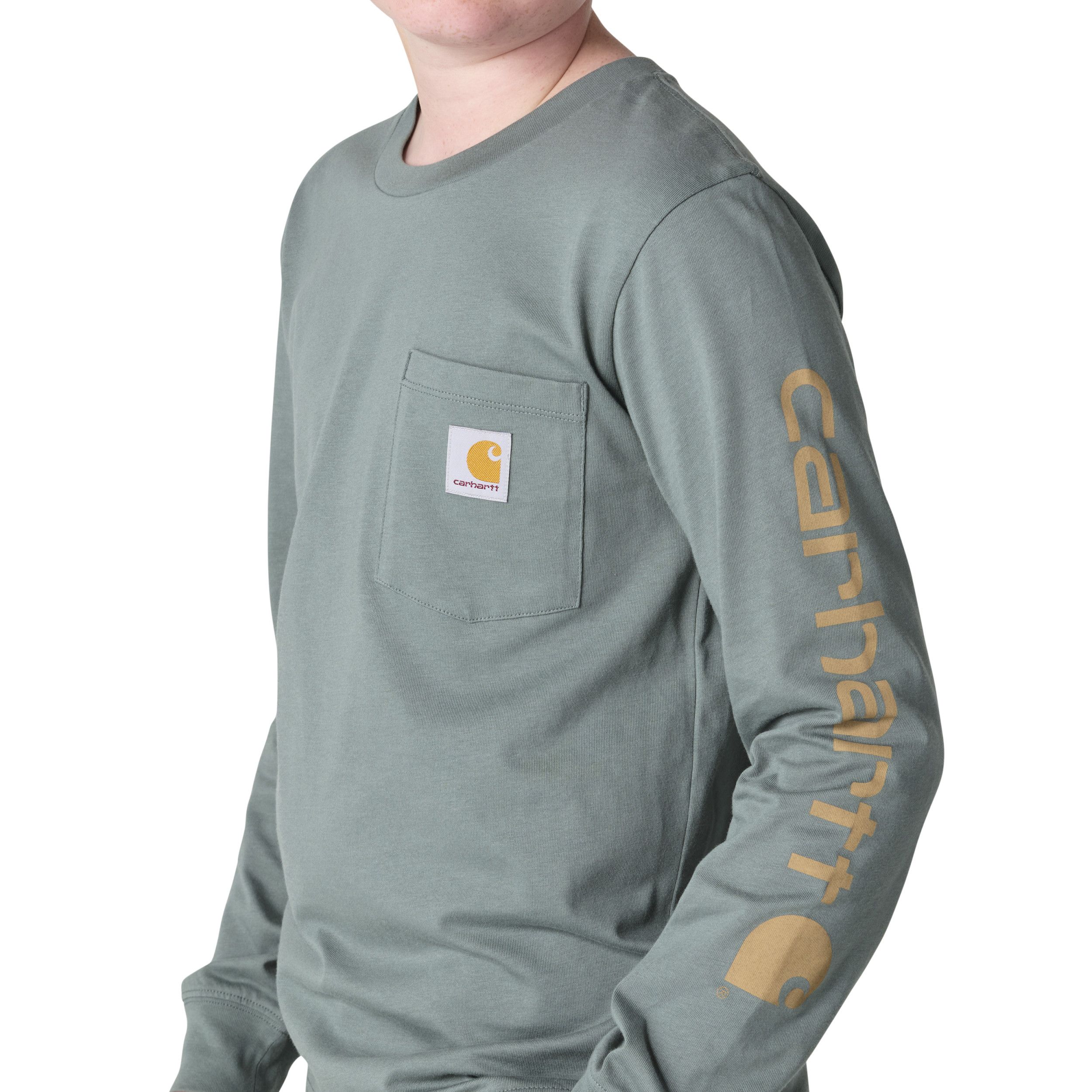 T-shirt à manches longues avec poche et logo pour enfants, Carhartt